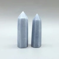 7 9cm 100 natural angel stone crystal point hexagonal column angel stone repair crystal healing wand home study decoration 1pc
