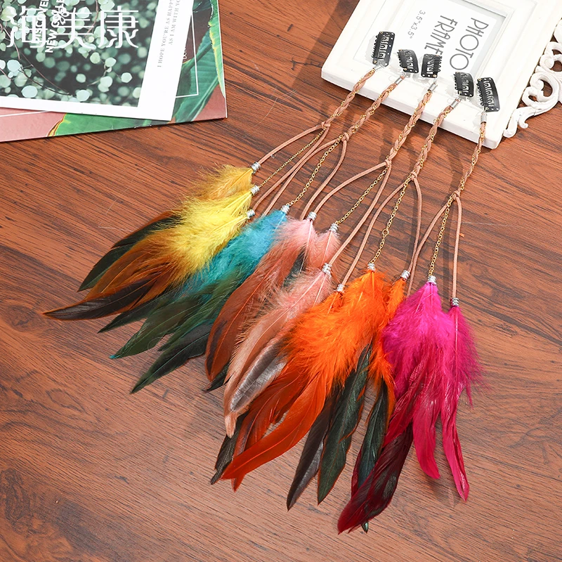 Feather Hairpin Hairband Colored Feathers Girls Hair Accessories 35cm Bird Hair Piece