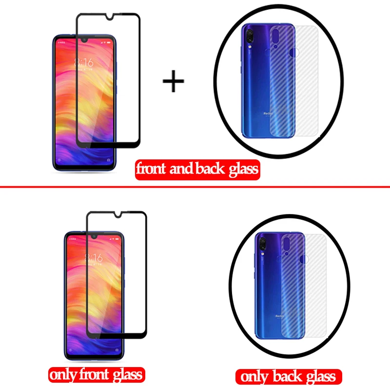 Переднее+ заднее закаленное стекло для Xiaomi Redmi 7A 6A Note 6 Pro Redmi Note 7 защитное стекло на Xiaomi mi 9 9T SE стекло на редми 7а 6а нот 6 про редми нот 7 стекло ксиоми ми 9 се 9т стекло ксиоми редми ноут 7