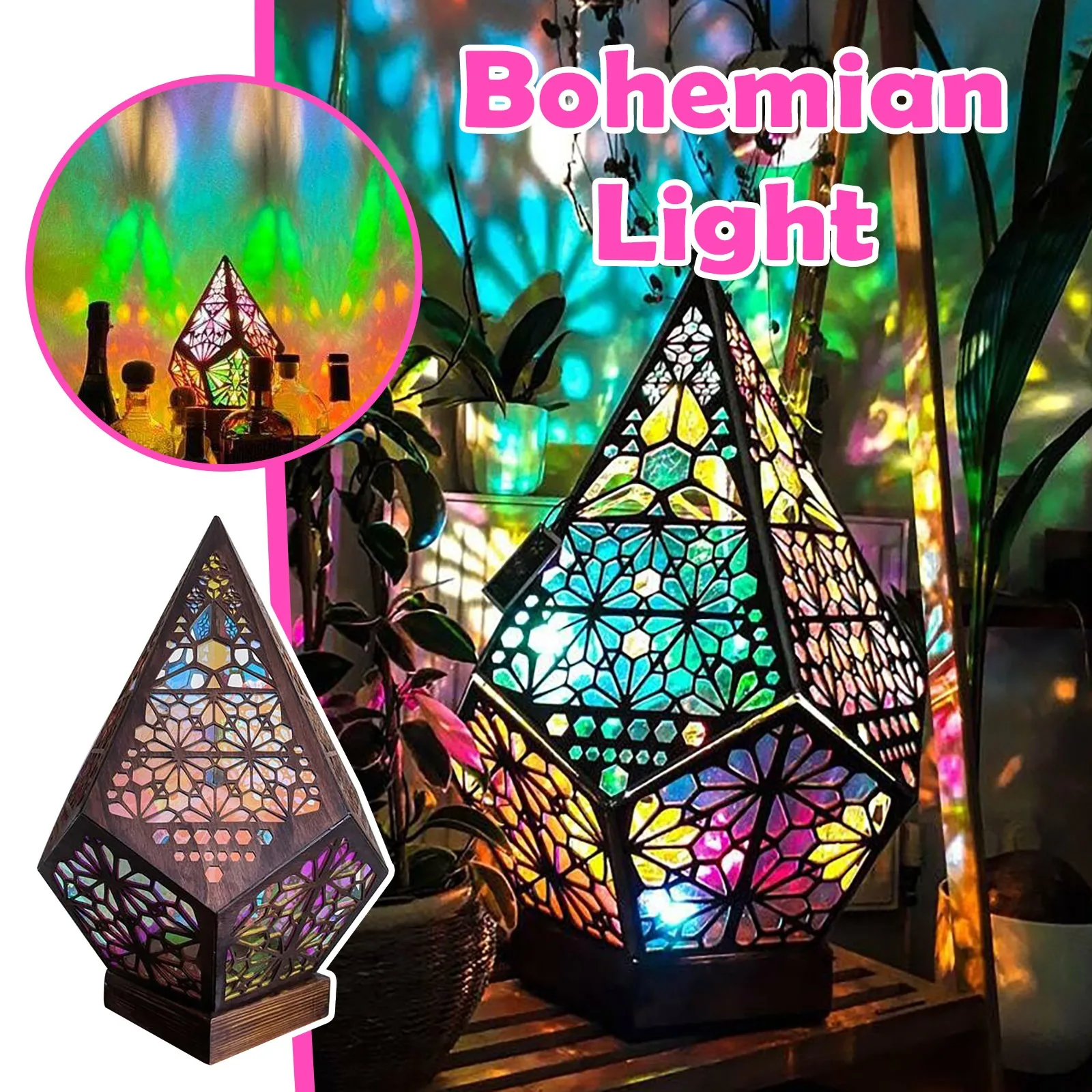 

Home Decor Diamond Lamp Led Projection Bohemian Floor Decorative Lamp Kawaii Room Decor Living Room Decoration Dazzling Luminous