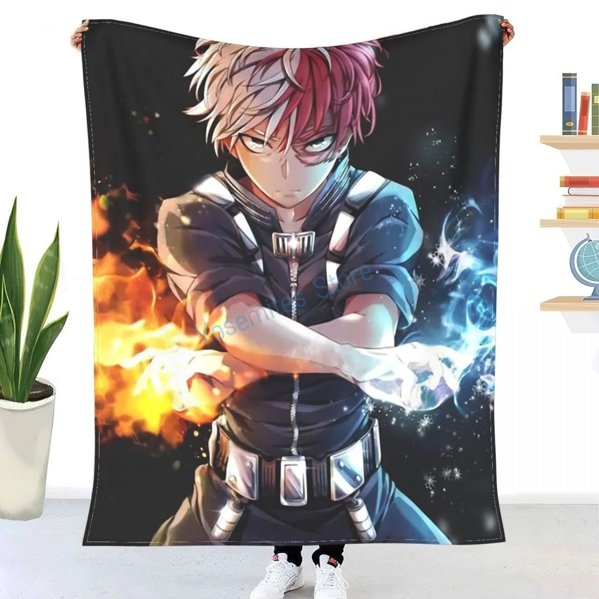 

My Hero Academia Boku No Hero Academia Portable Throw Blanket Katsuki Bakugo Blanket Flannel Decoration for Home Couch Bedspread