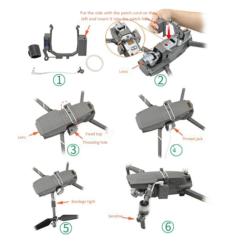 Long-Distance Delivery of Parabolic Landing System Fishing Fixed Bracket Modified Thrower for DJI MAVIC2 PRO/ZOOM | Электроника