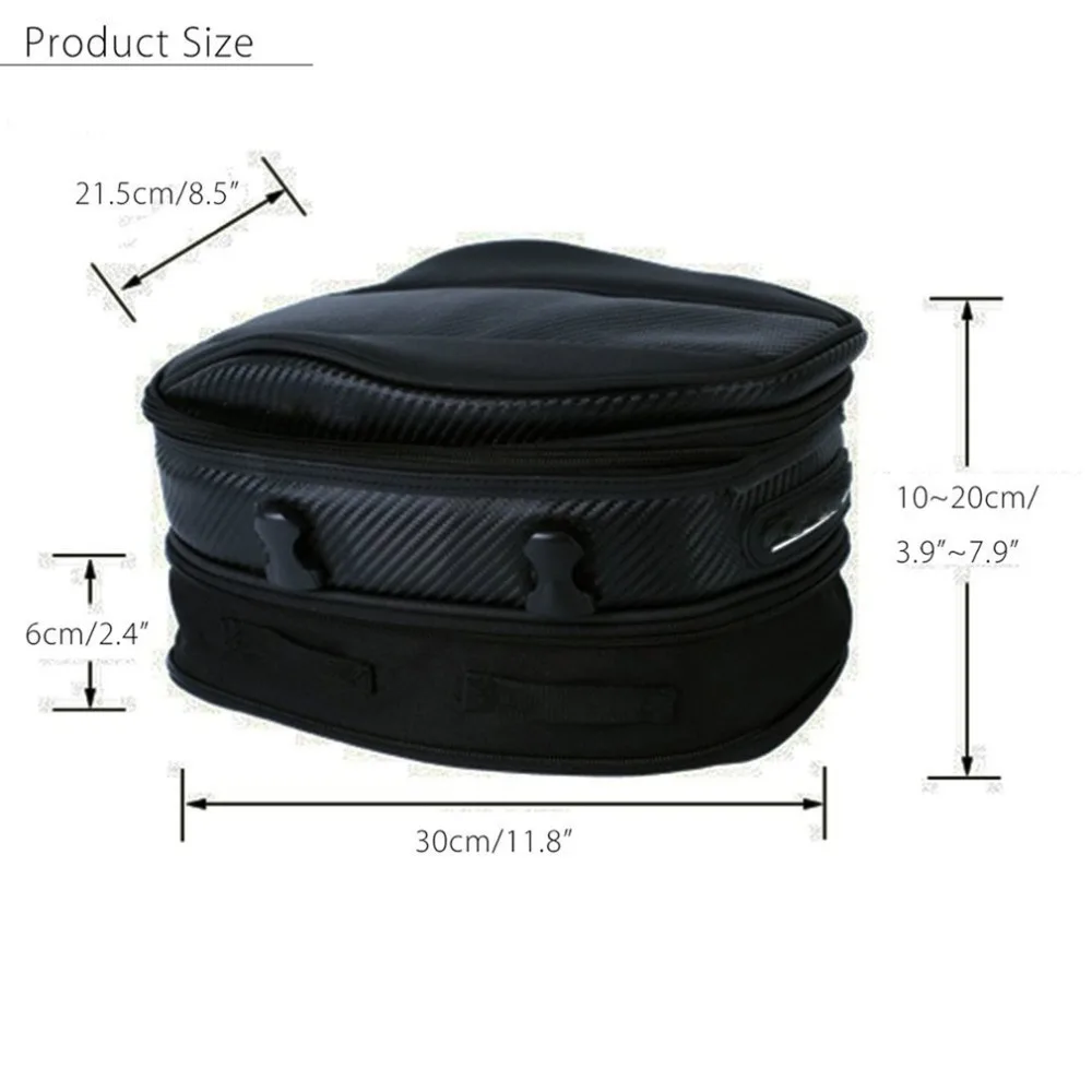7.5L-10L Large Capacity Motorcycle Rear Seat Bag with Buckle Strap Waterproof Oxford Cloth Bike hot |