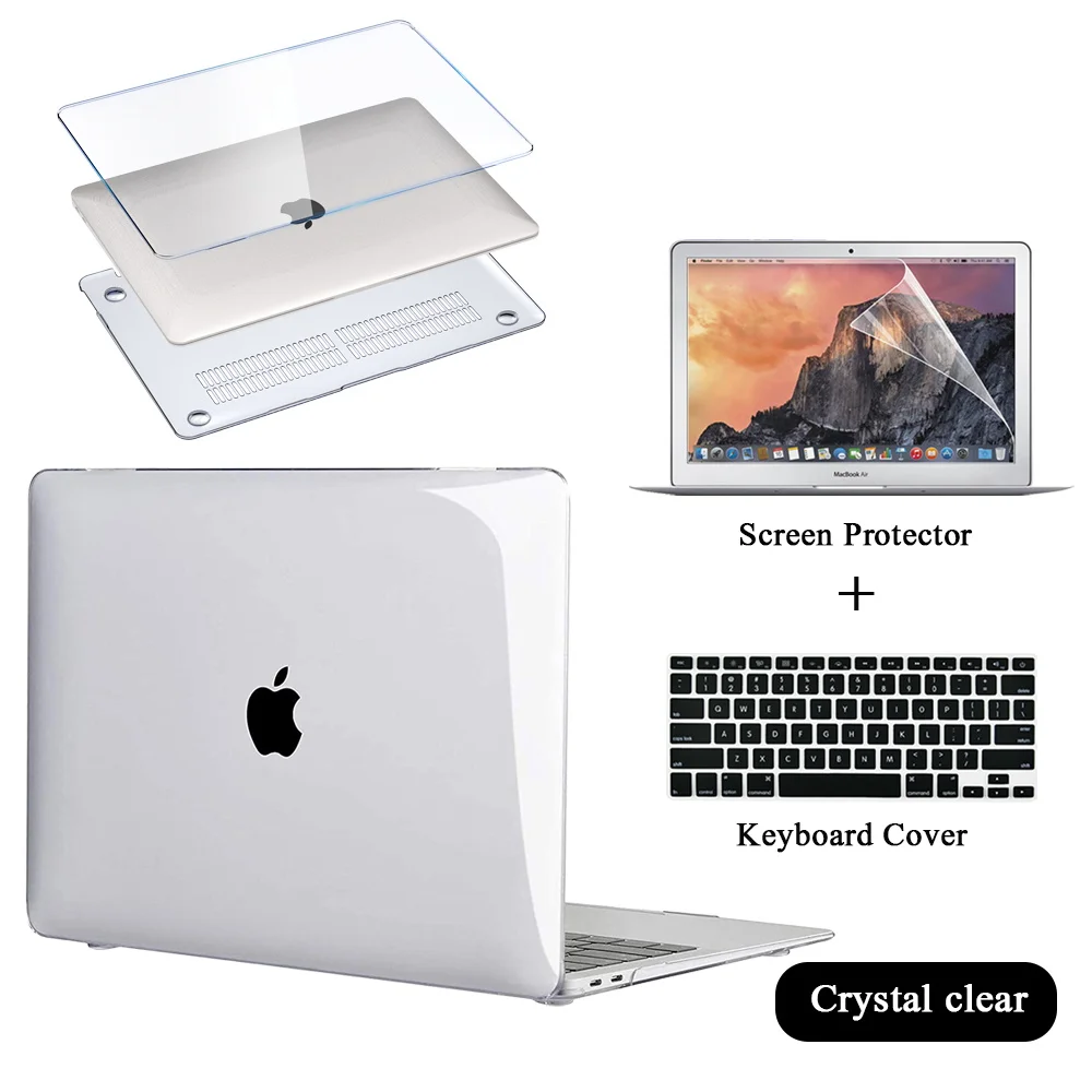 

Laptop Case for Apple MacBook Pro 13/15/16/MacBook Air 11/13/Macbook 12" Hard Shell Cover+Keyboard Cover+Screen Protector