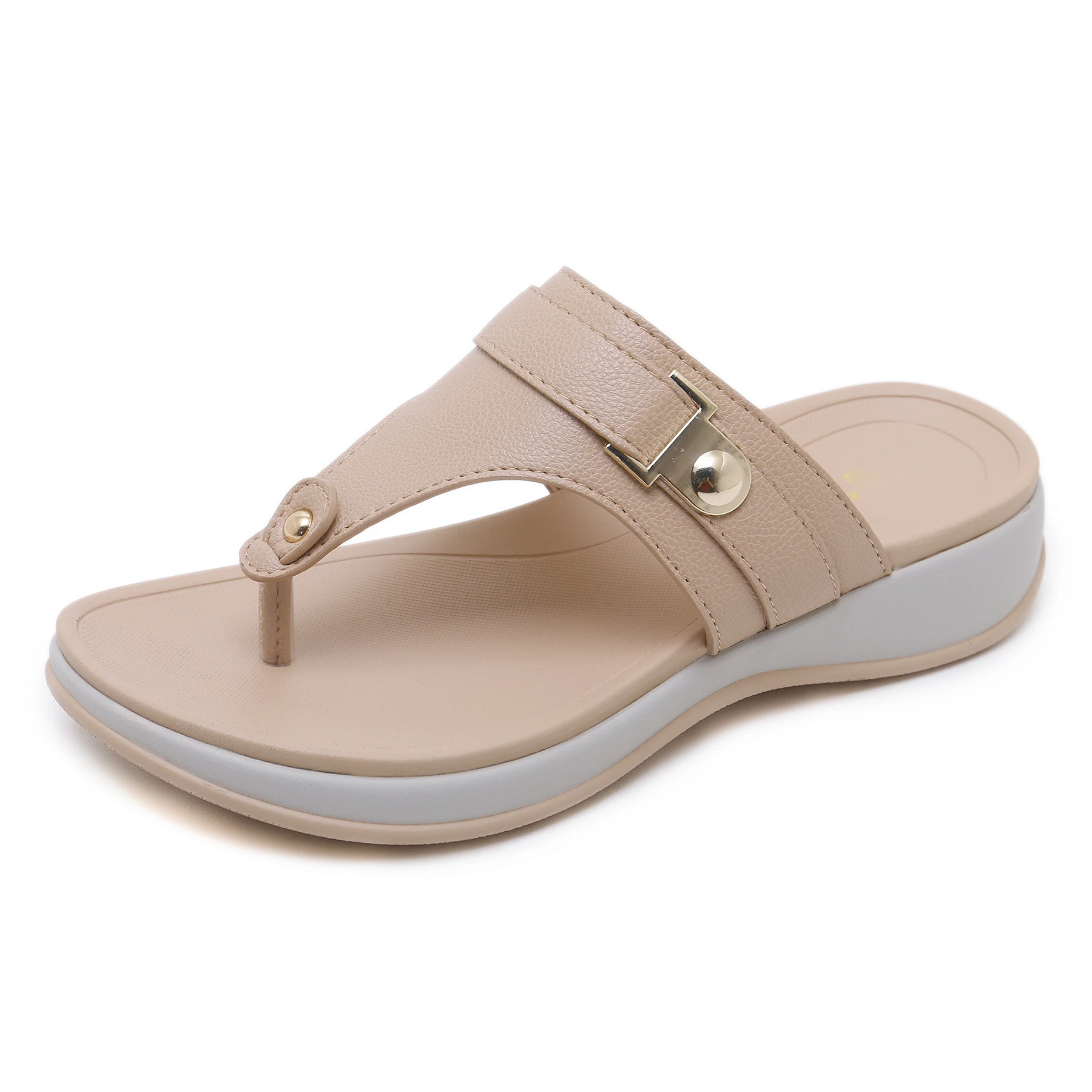 

Women's Sandals Wedge Platform Retro Shoes Woman 2021 Fashion Female Slipper Summer Metal Sandals Women Chaussures Femme