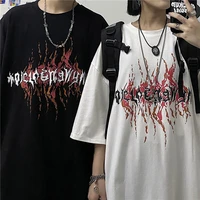 casual punk gothic couples harajuku tops tee unisex short sleeve hiphop oversized t shirt female men summer streetwear clothes