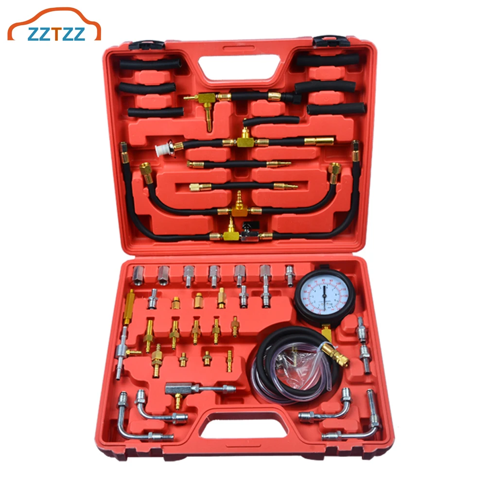 

Fuel Pressure Gauge Injection Pressure Tester with 140PSI 10Bar Scale,Fuel Pressure Test Kit for All Fuel Injection Systems Cars
