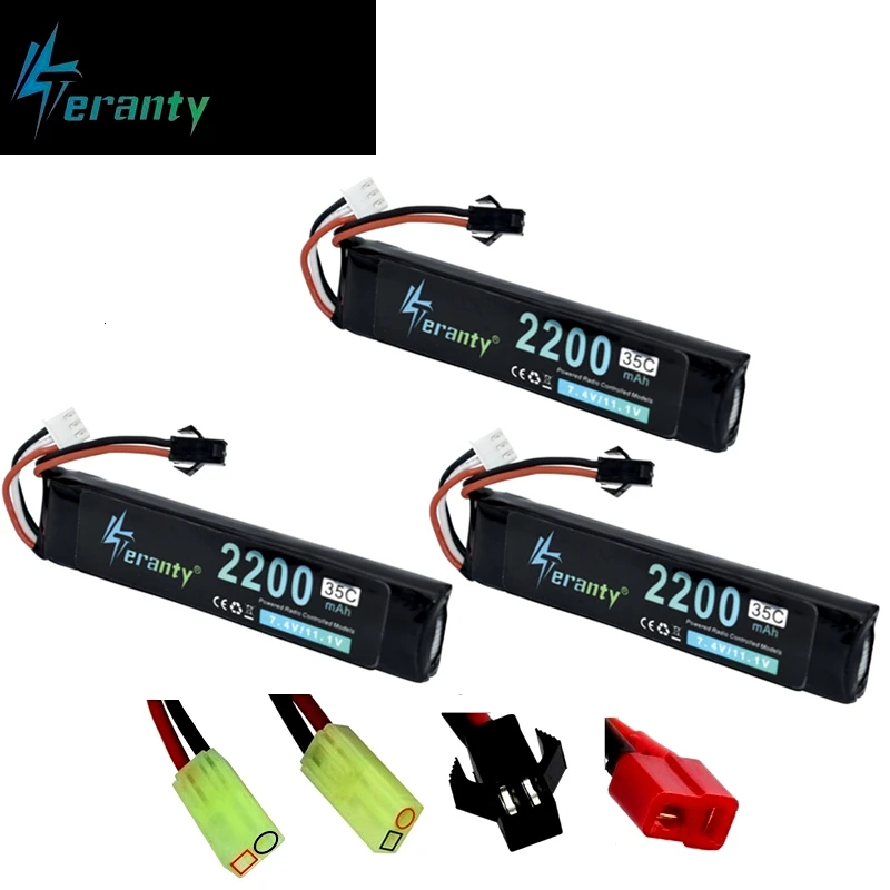TERANTY 2200mAh 7 4 V Lipo батарея Водяные Пистолеты Воздушный пистолет Электрический AKKU RC