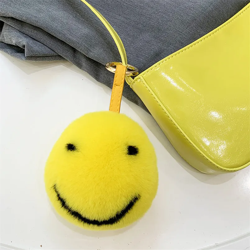 Милые Брелоки для ключей желтого цвета с приятным рисунком лица | Украшения и