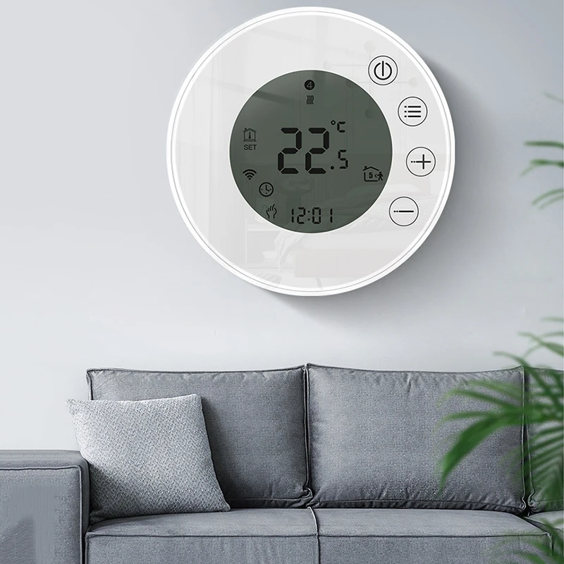 

1 Pcs Round LCD Smart Switch Mobile Phone Software WiFi Remote Control Water And Ground Universal Temperature Controller 95-240v