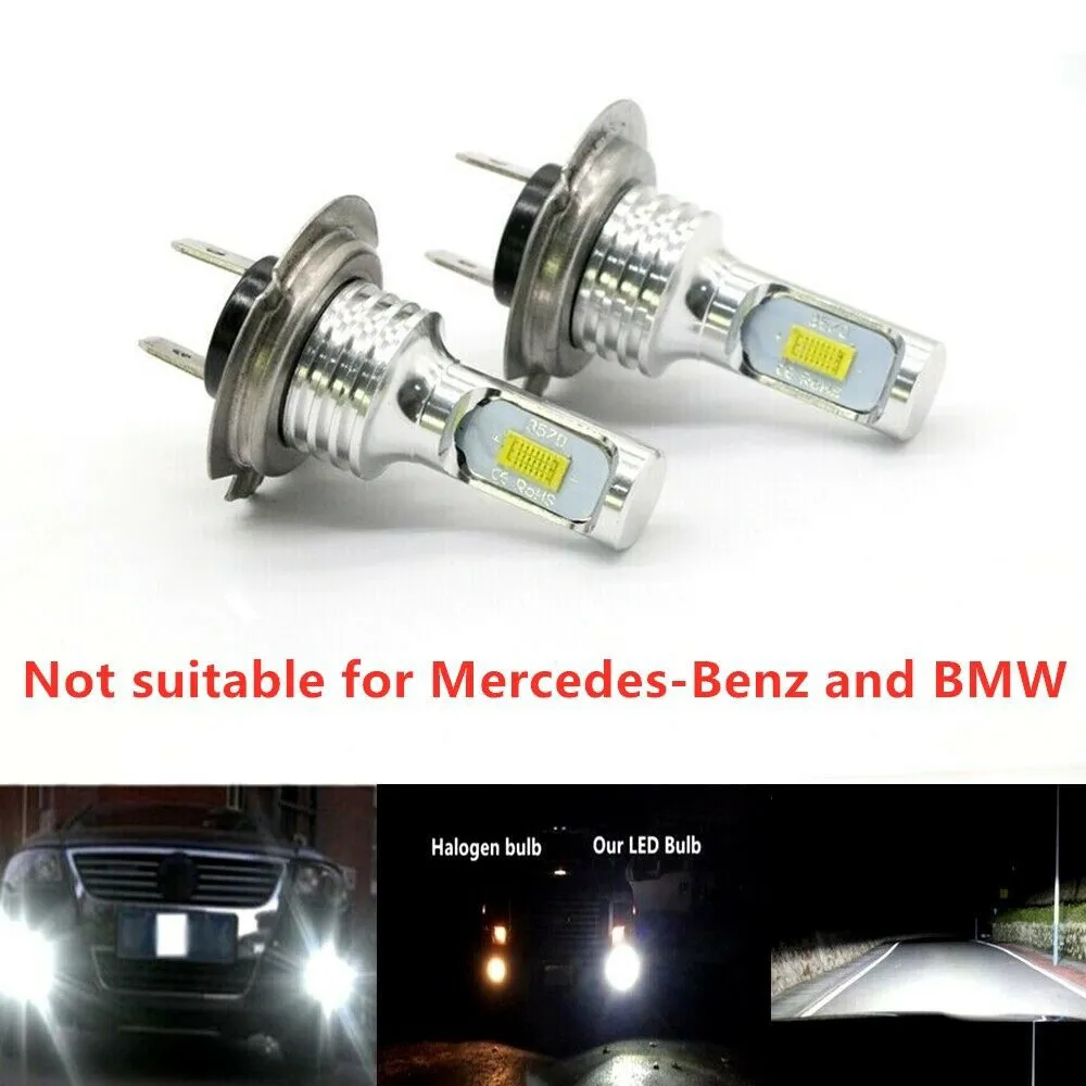 

100W LED Bulbs 3030 H7 Headlights High Low Beam Kit Lamp Super Bright New