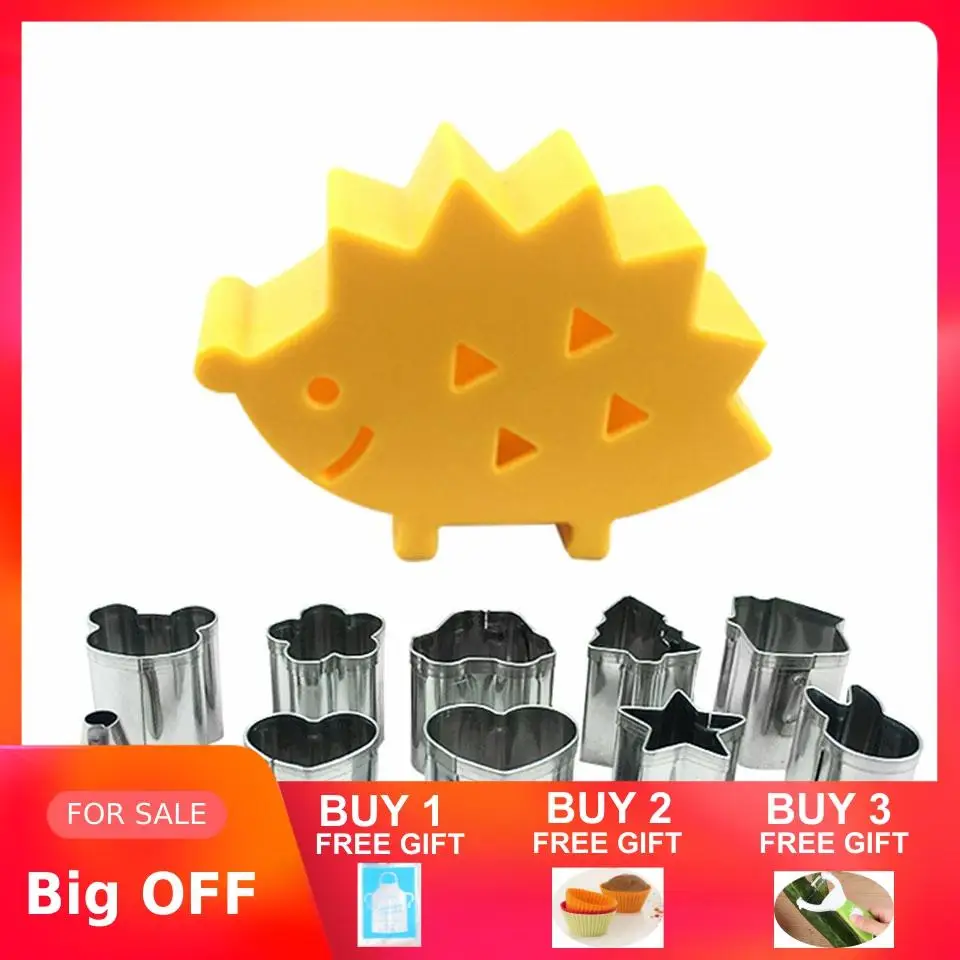 

10pcs/Set Cute Animal Cookie Cutter With Hedgehog Box Packaging Mini Fondant Cake Decorating Plunger Biscuit DIY Mold Kid Baking