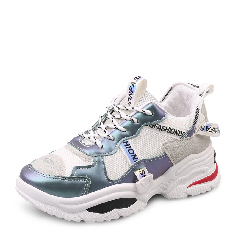 

Women Platform Chunky Sneakers 5cm high lace-up Casual Vulcanize Shoes luxury Designer Old Dad female fashion Sneakers A5910