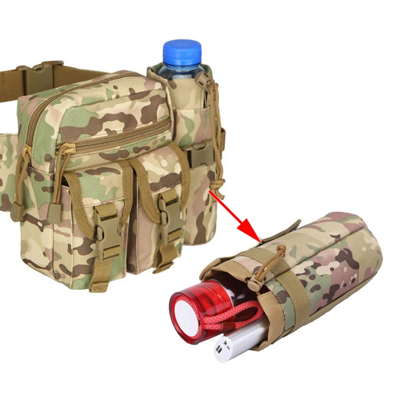 

Portable Water Camping Kettle Bags Bottle Pouch For Backpack Vest Belt Travel Cycling Hiking Tool Tactics Sport Bags Cover 2L