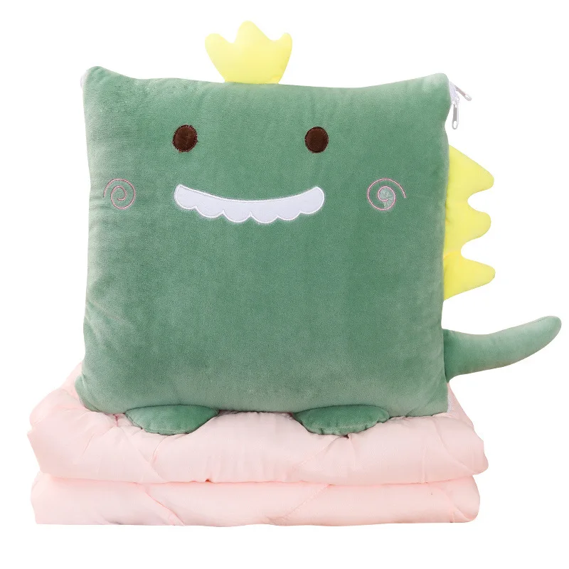 

Summer Cartoon Animal Plush Pillow Blanket Car Cushion Pillow Blanket Sub-Dual-Use Creative Folding Lunch Break Pillow