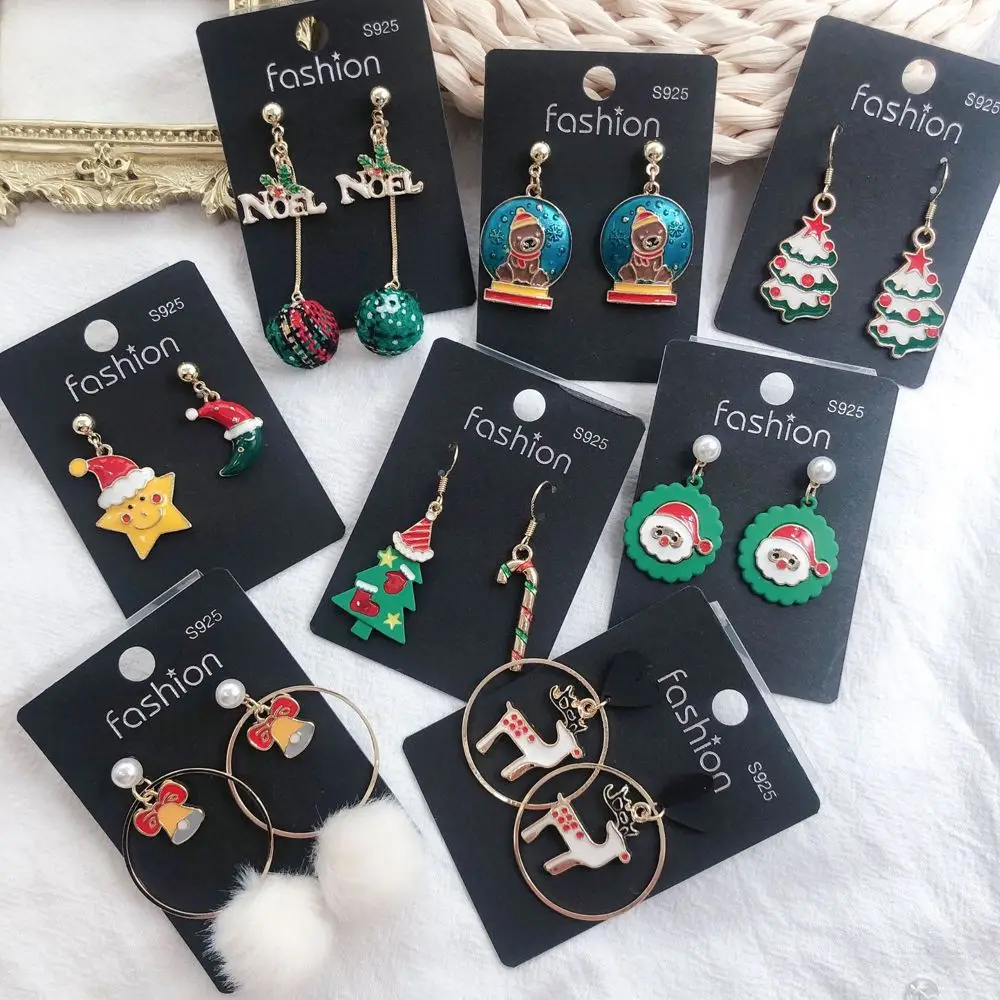 

Винтажные милые серьги-гвоздики в виде телефонных колокольчиков для рождественской вечеринки