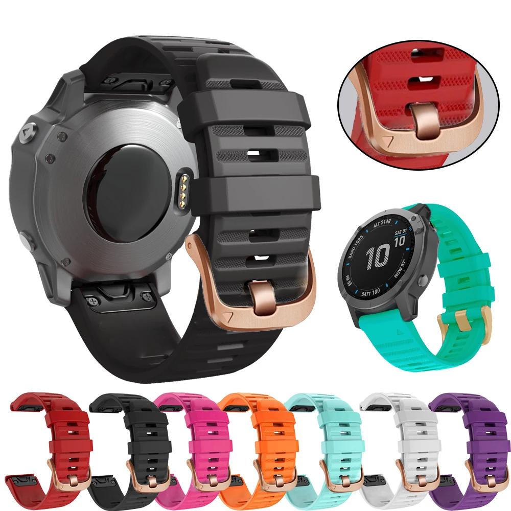 

Ремешок спортивный для смарт-часов Garmin Fenix 6S Pro 5S Plus Mk2S D2 Delta S, быстросъемный силиконовый браслет, аксессуары для часов