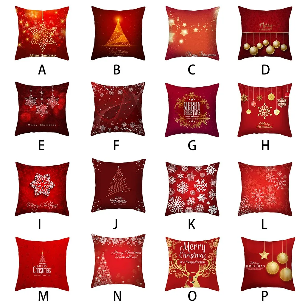 

Ouneed Cushion Cover Christmas printed Throw Pillow Cover Sofa Bed Decorative Pillow Case animeative cojines almofadas Drop Ship