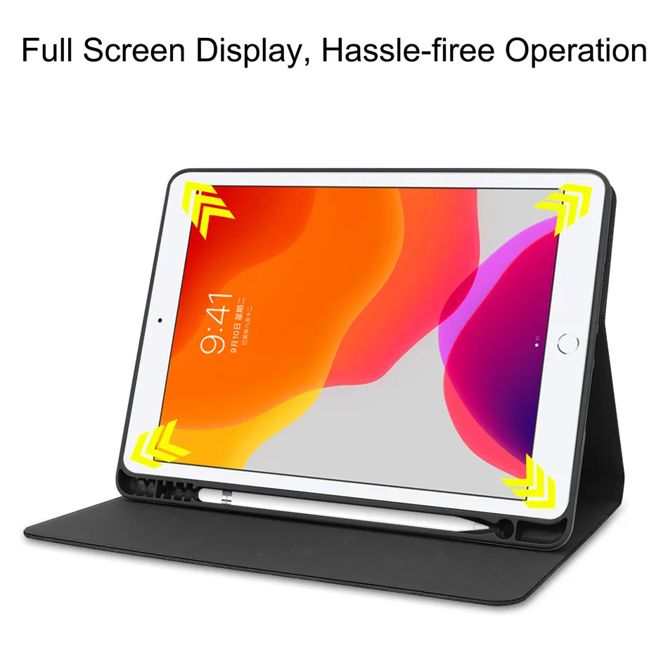 Для iPad 10,2 чехол A2198 A2200 A2232 с карандашом Держатель подставка воловья кожа чехол для iPad 10,2 ''7th чехол Авто Режим сна/пробуждения