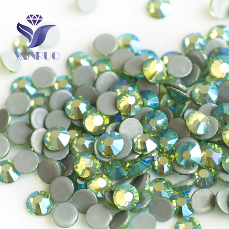 Peridot AB YANRUO 2058HF SS16 SS20 железо на стразы горячей фиксации Стразы супер качество цвет AB Камни Стекло теплопередача для одежды - Цвет: Peridot AB