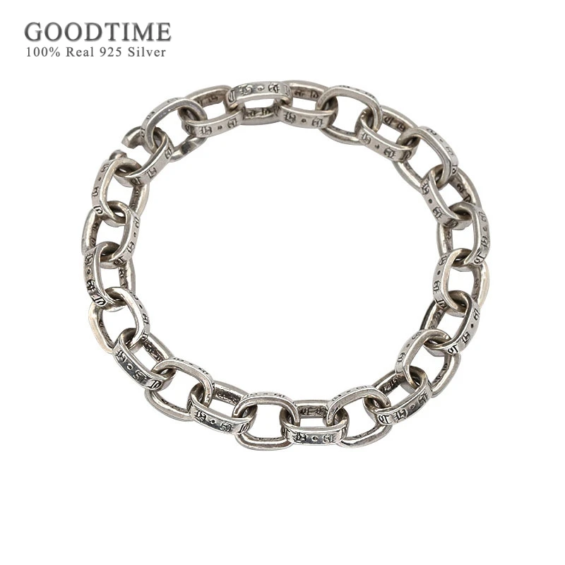 Браслет мужской из тайского серебра 100% пробы, винтажный, подарок на день Святого Валентина