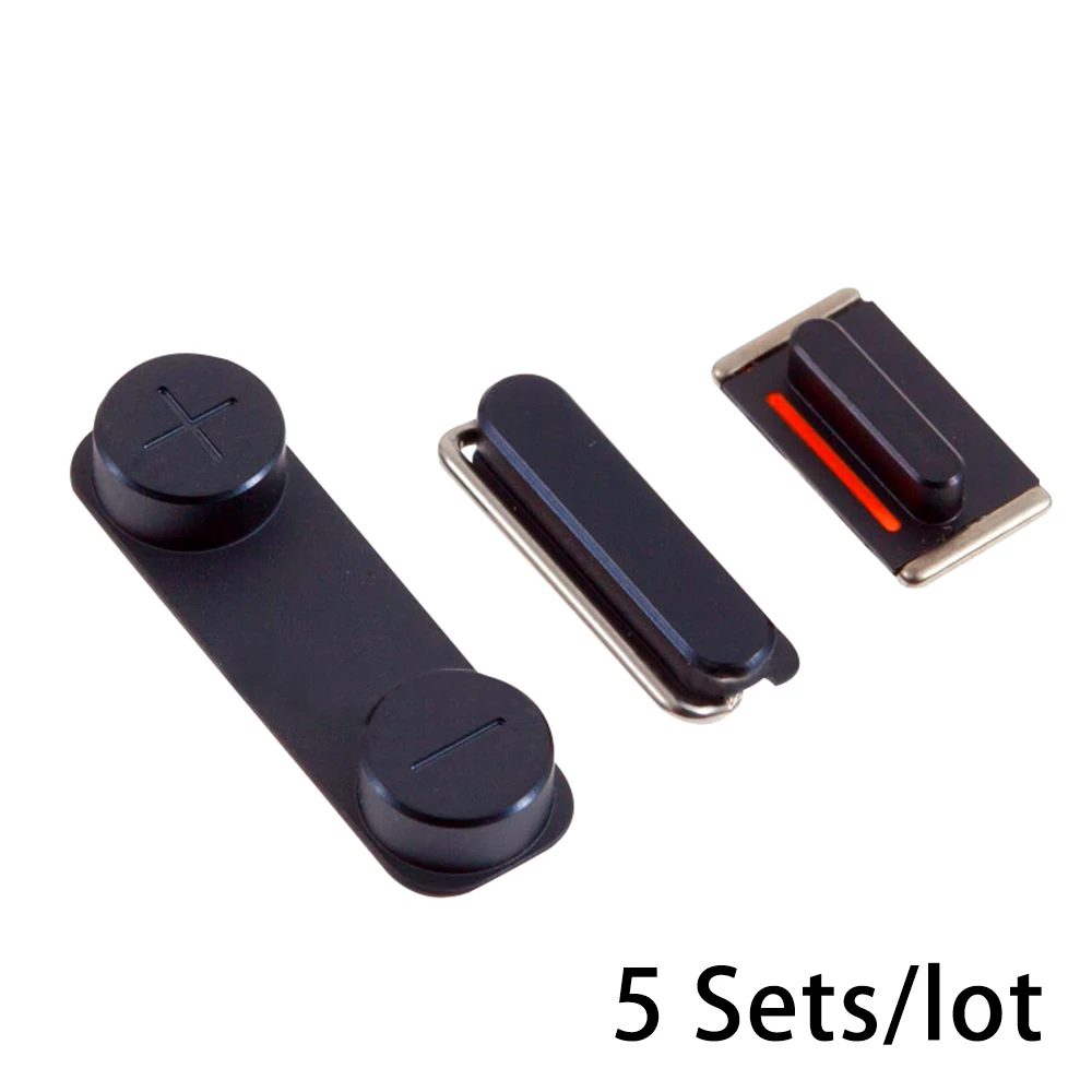 

Full Sets Side Button For iPhone 4 4s 5s 5c Power On Off Lock Volume Switch Button Mute Silent Key Set