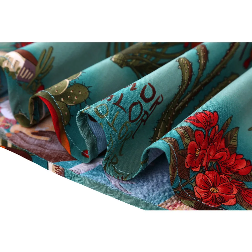 Винтажная хлопковая юбка в стиле ретро Женская с цветочным принтом мини