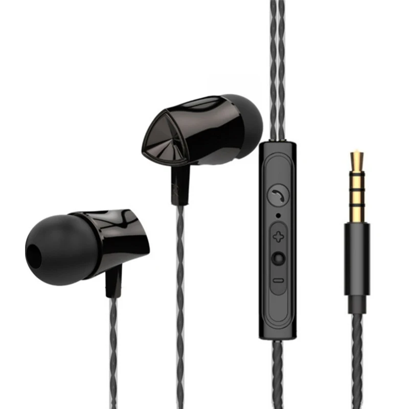 Black EARDECO 3,5 мм наушники-вкладыши проводные наушники для телефона Супер бас стерео спортивные наушники гарнитура с микрофоном динамические Fone de ouvido для iPhone - Цвет: Black