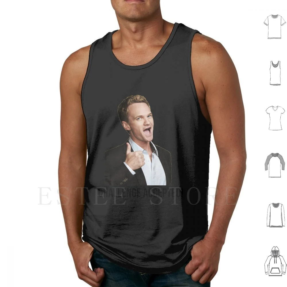 Барни вызов майки жилет хлопок Как я встретил вашу маму Himym вызов принимается вызов Барни Стинсон Барни