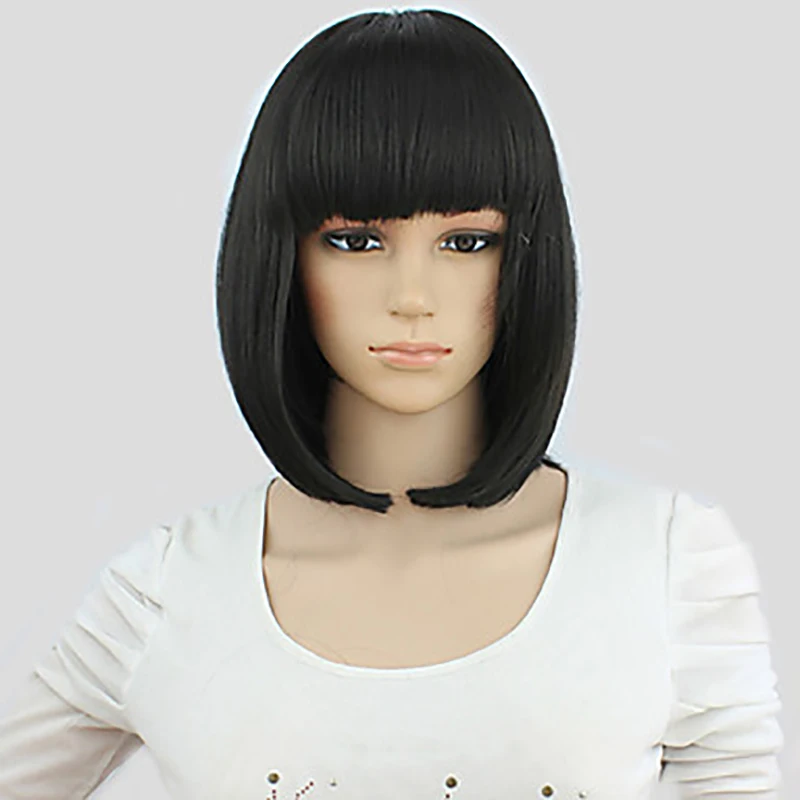 natural black HAIRJOY синтетические волосы для женщин короткий прямой парик Боб - Цвет: natural black
