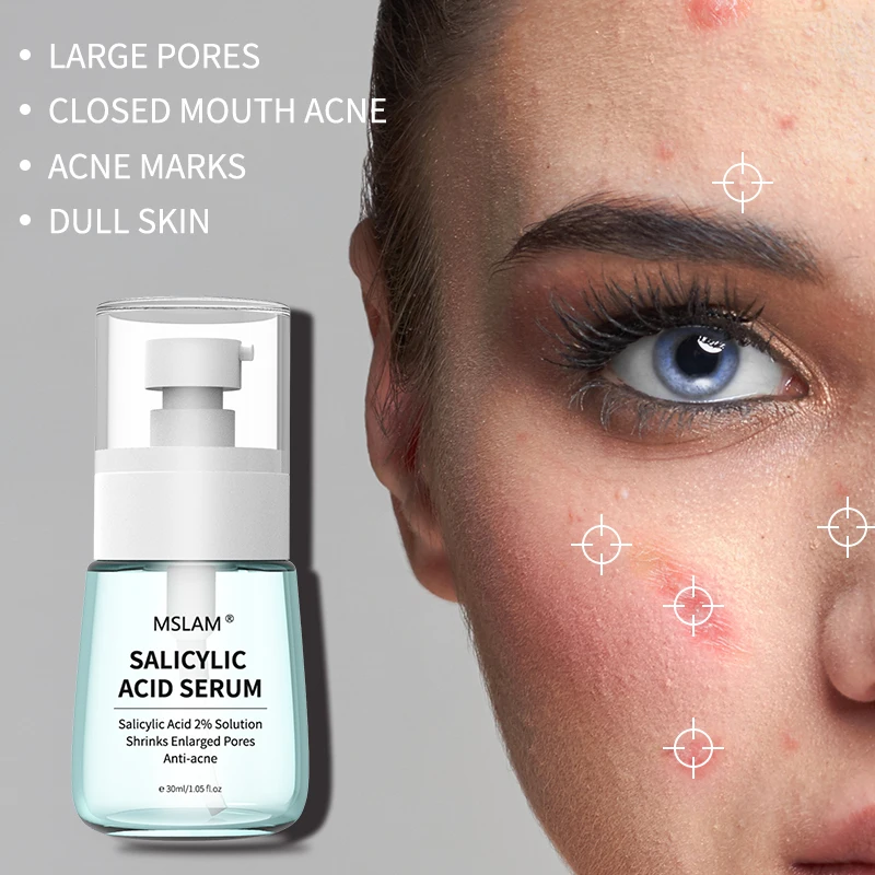 

MSLAM Salicylic Acid Acne Treatment Serum Oil Control Shrink Pores Face Essence Hyaluronic Acid Moisturizing Brighten Skin Care