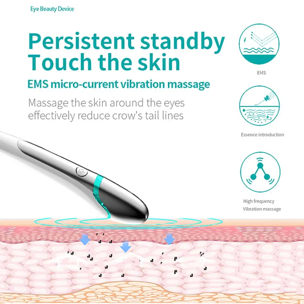 Электрический аппарат для массажер глаз в виде ручки лица с вибрацией и EMS