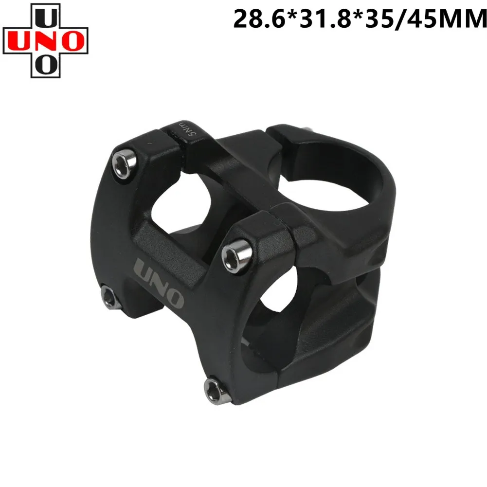 

UNO Bicycle Handlebar Stem Mountain MTB Road Bike Short Riser 31.8x35/40mm Aluminum 0 Degrees Stem Cycling Parts Accessories