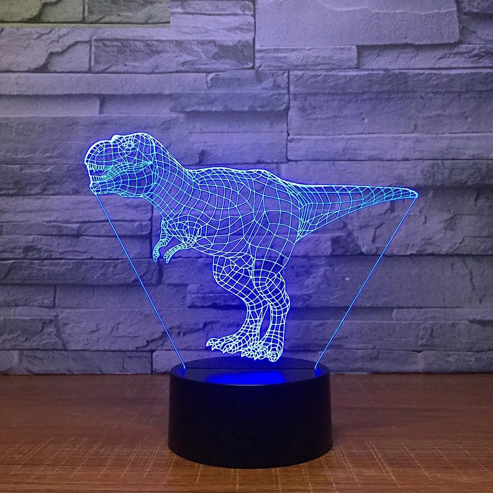 Тираннозавр Рекс 3D светодиодная лампа 7 цветов Ночные лампы для детей сенсорный