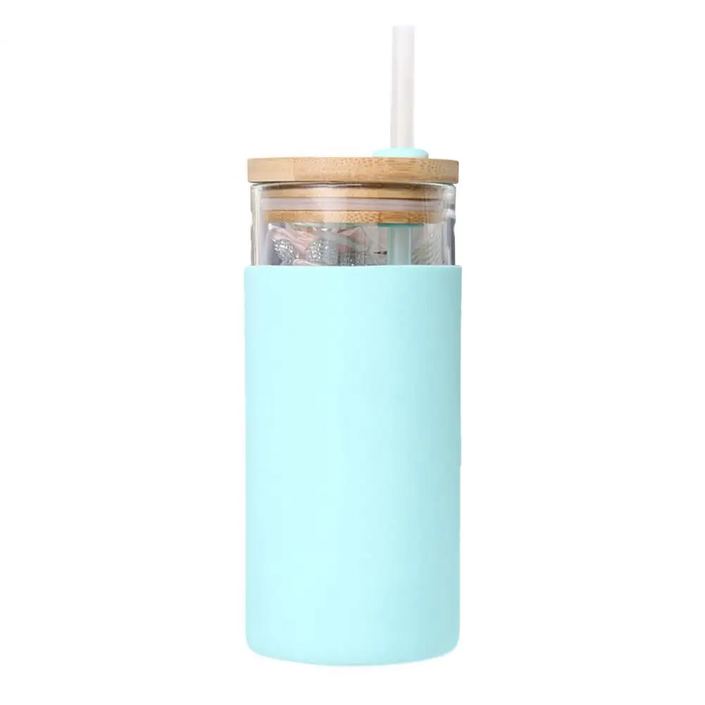 

Water Bottle Anti-scalding with Straw High Borosilicate Glass Portable Drinking Cup for Home Outdoor Glass Bottle