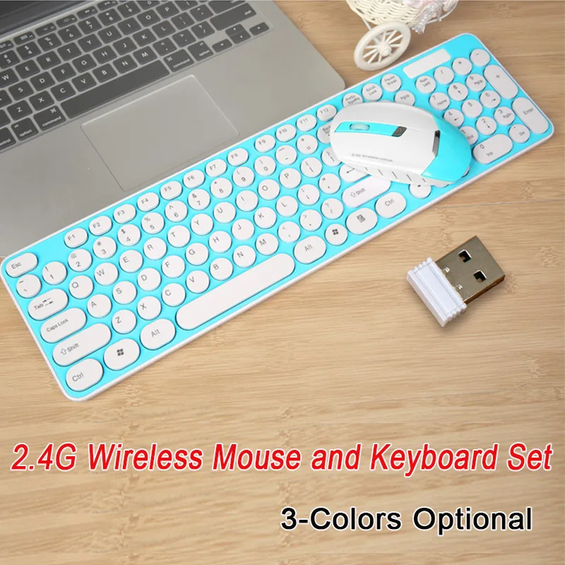 Новая 2,4G Беспроводная клавиатура мышь комбо круглый Keycap 104 клавишная игровая клавиатура Регулируемая мышь для компьютера android IOS для геймеров на ПК