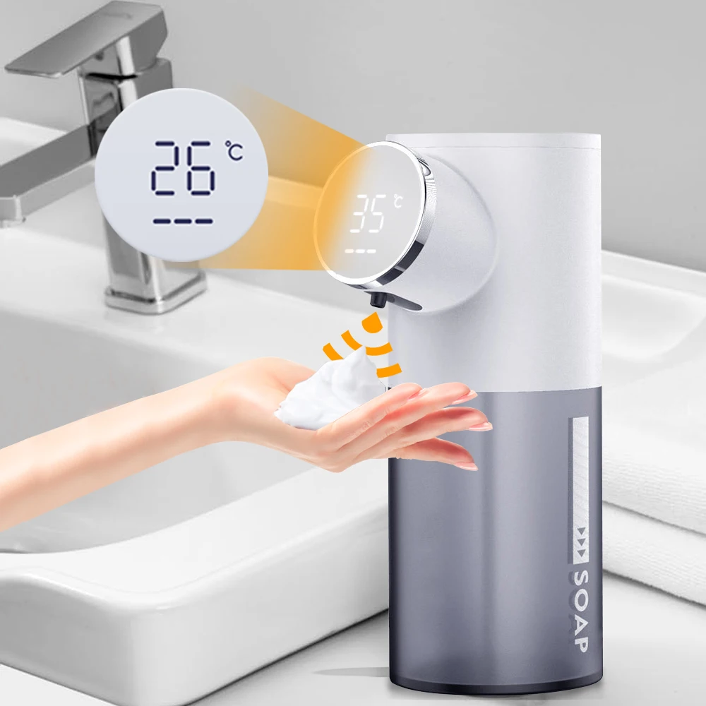 

Automatic Liquid Soap Dispenser, Touchless Liquid Soap Dispenser with Temperature Sensor and Display, Rechargeable Usb Sanitizer