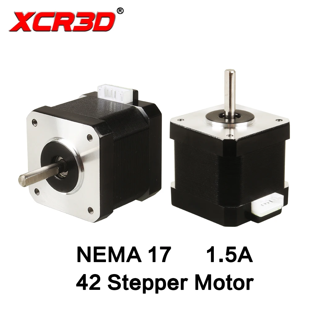 Фото Шаговый двигатель XCR3D Nema17 1,5-17a Nema 17 40 мм 42BYGH 4, свинцовый шаговый двигатель с линией 1 м 2 м XH DP для 3D-принтера, ЧПУ №1