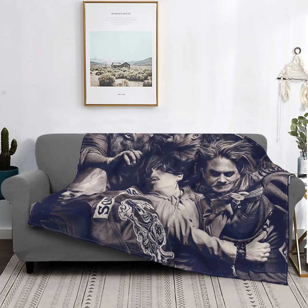 

Фланелевое Одеяло с изображением сыновей анархии, забавное одеяло из твердого материала с изображением смерти, для дивана, постельного бел...