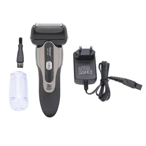 KM-7100 аккумуляторная 3 лезвия электробритва для мужчин уход за лицом 3D плавающая IPX7 Водонепроницаемая бритва борода бакенбарды клипер