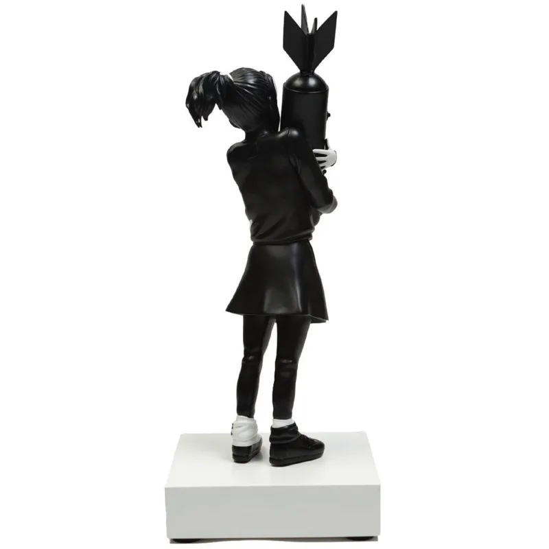 Estatua de bomba Banksy Girl, estatua Hugger de la bomba de la paz para chica, arte de calle, escultura de resina, ornamento, decoraci&oacute;n para el hogar y la Oficina, 33cm-4