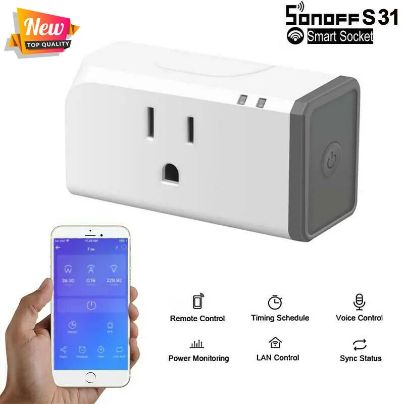 2020 Горячая Sonoff S31 WiFi синхронизация обнаружения мощности умная розетка