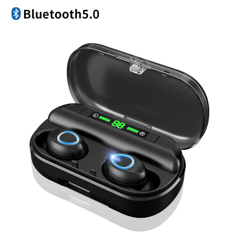 Беспроводные наушники Bluetooth 5 0 TWS светодиодный дисплей спортивные для бега