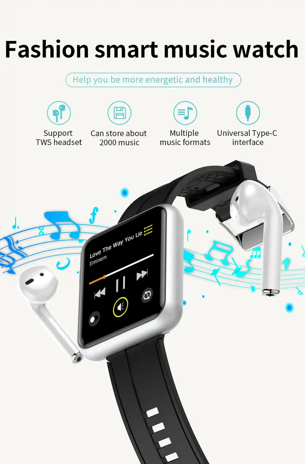 Bluetooth браслет встроенный 8G монитор кровяного давления с памятью