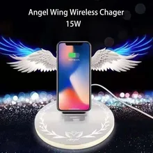 Angel wings Wireless Charger , Qi Wireless Charger stand for iPhone12 11 X XR 8 Plus Samsung, Wireless Charging pad with wings