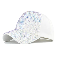 new flash diamond baseball cap light board washed hot rhinestone ladies sun visor for women casquatte cap
