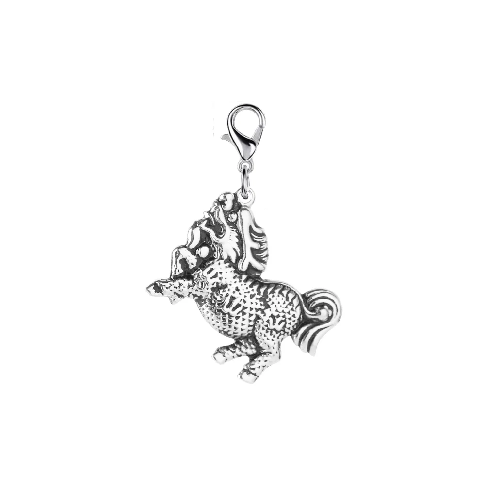 

Drop Shipping Kirin Key Chain Male Domain Fashion Antique Silver-Plated Handmade Keychain Lovers Fashion Accessories