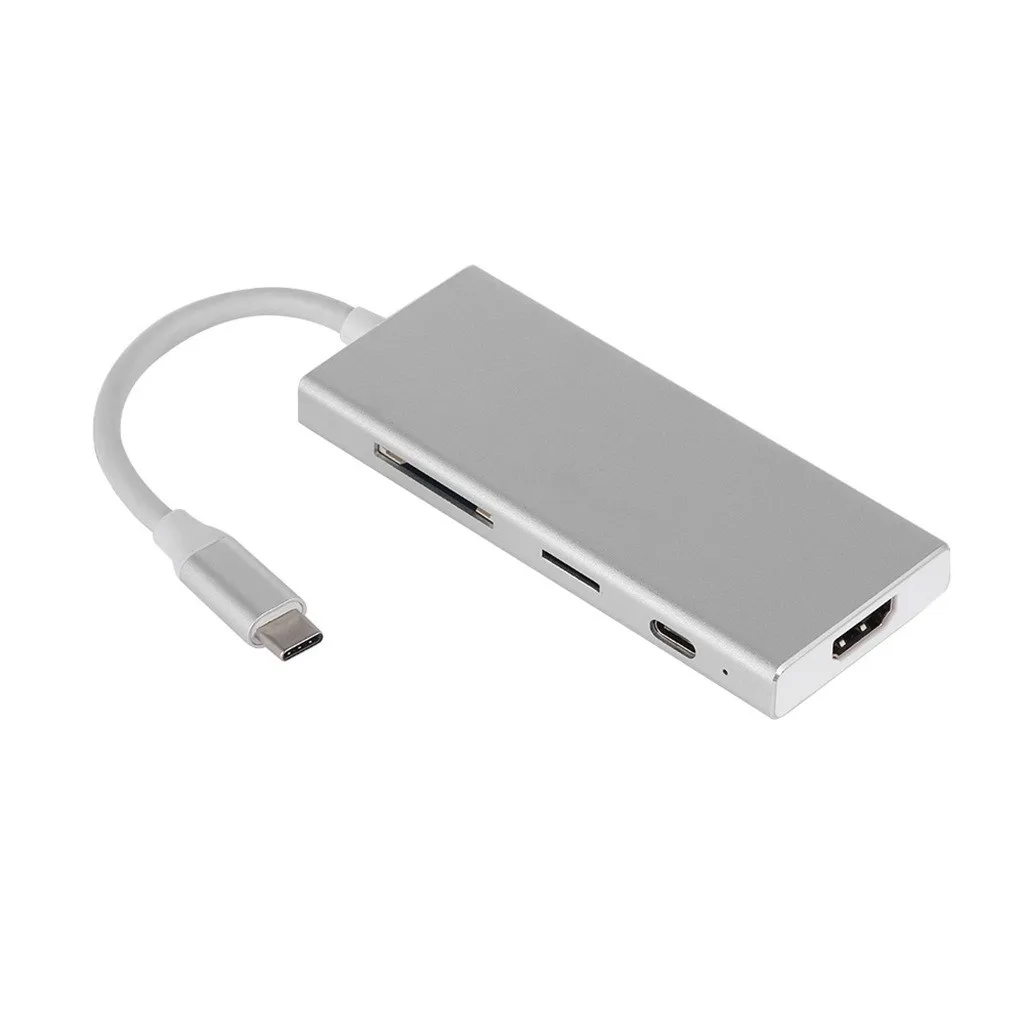 USB C type 7в1 адаптер 3 0 порта на HDMI выход SD TF кард-ридер концентратор концентраторы 2019
