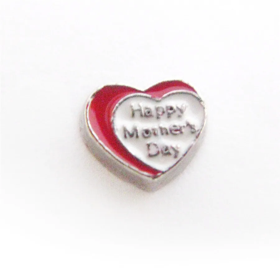 FC1306 Mother day 10 шт./лот несколько вариантов Dream Love Mom hearts плавающий медальон шармы на память для жизни медальон памяти как подарок - Цвет: FC1306 Mother day