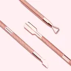 1 шт. двухсторонний инструмент для Нержавеющаясталь ногтей средство для снятия УФ гель-лака палка Треугольники стержень кутикулы толкатель для ногтей, маникюр, инструмент для маникюра, аксессуары